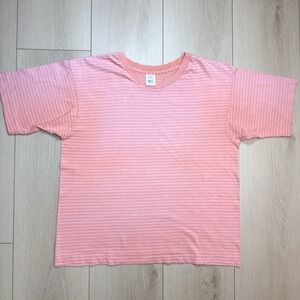 VTG Fruit Of The Loom Pink Stripe T Shirt Womens XL Single Stitch USA Tee 90s